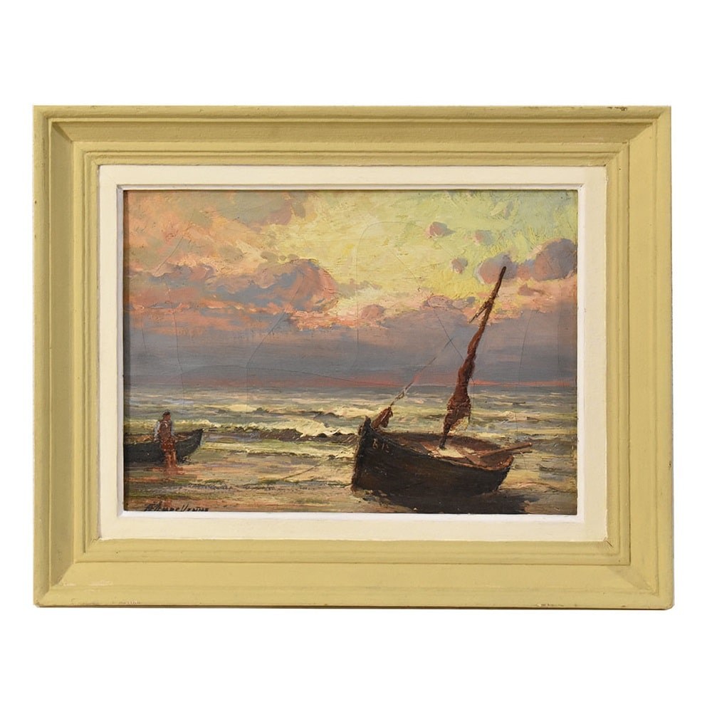 QM625 1 antique painting marine art seascape oil paintig XIX.jpg